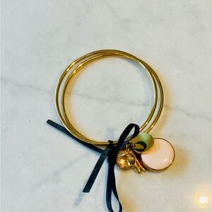 J Crew Gold Bangle Bracelet with Locket!